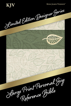 Hardcover Large Print Personal Size Reference Bible-KJV-Designer Linen Leaves [Large Print] Book