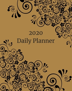Paperback 2020 Daily Planner: Scrolls & flowers; January 1, 2020 - December 31, 2020; 8" x 10" Book