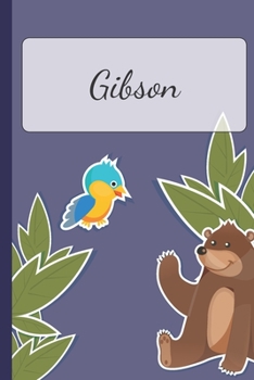 Gibson: Personalized Notebooks • Sketchbook for Kids with Name Tag • Drawing for Beginners with 110 Dot Grid Pages • 6x9 / A5 size Name Notebook • ... Personal Gift • Planner and Journal for kids