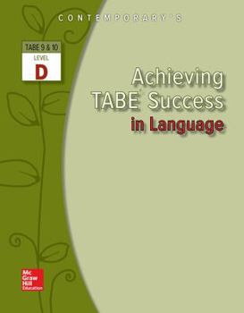 Paperback Achieving TABE Success in Language, Level D Book