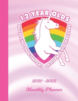 Monthly Planner: 12 Year Old 12th B-Day Pink 2 Year Organizer with Note Pages (24 Months) | Jan 2020 - Dec 2021 | Month Planning | I'm Twelve ... | Plan Each Day, Set Goals & Get Stuff Done