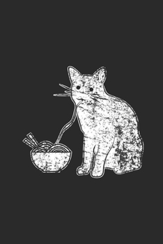 Paperback Cat With Ramen: Graph Paper Notebook (6" x 9" - 120 pages) Ramen Noodles Themed Notebook for Daily Journal, Diary, and Gift Book