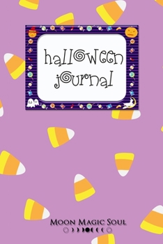 Paperback Halloween Candy Corn Journal: Fun Purple Notebook Diary College-Ruled Book