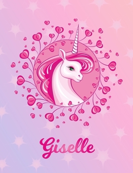 Paperback Giselle: Giselle Magical Unicorn Horse Large Blank Pre-K Primary Draw & Write Storybook Paper - Personalized Letter G Initial C Book
