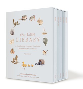 Hardcover Our Little Library Vol. 3: A Foundational Language Vocabulary Board Book Set for Babies, Including Bugs, Dino Saurs, Sports, Space, and Trucks Book