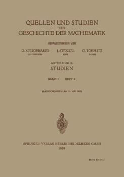 Paperback Quellen Und Studien Zur Geschichte Der Mathematik: Abteilung B: Studien [German] Book