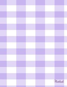 Paperback Notebook: A pretty purple checked cover on a large school notebook Book