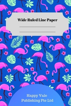 Paperback Cute Flamingo Theme Wide Ruled Line Paper Book