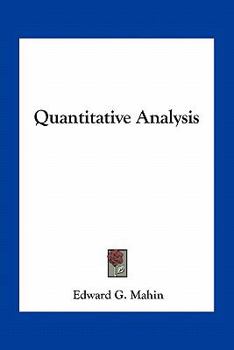 Paperback Quantitative Analysis Book