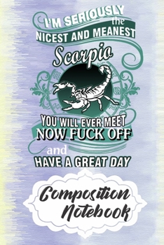 Paperback Composition Notebook: 110 Blank Lined Papers - 6x9 Personalized Customized Scorpion Composition Notebook Journal Gift For Scorpion Lovers Book