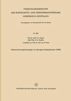 Paperback Lichtzerstreuungsmessungen an Lösungen Hochpolymerer Stoffe [German] Book
