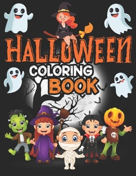 Paperback Halloween Coloring Book: A Fun Coloring Book for Adults and Kids (Coloring Gifts for Women, Boys and Girls) Single Side Large Print Design with Book