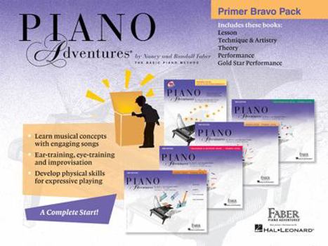 Paperback Piano Adventures Primer Bravo Pack: 5-Book Pack Book