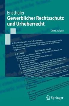 Paperback Gewerblicher Rechtsschutz Und Urheberrecht [German] Book