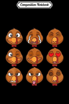 Composition Notebook: Funny Turkey Face Girl Pink Bow Thanksgiving daughter Gift  Journal/Notebook Blank Lined Ruled 6x9 100 Pages