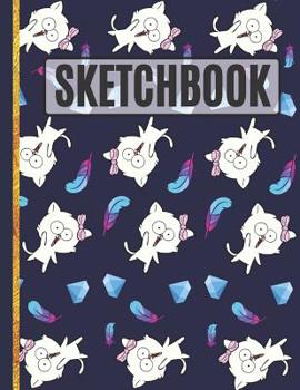 Paperback Sketchbook: Cats and Feather Drawing Book for Kids, Teens and Adults to Practice Sketching Book