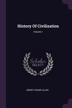 Paperback History Of Civilization; Volume 1 Book