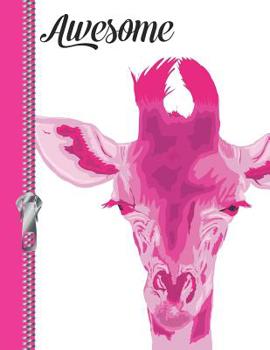 Paperback Awesome: Cute Giraffe Composition Notebook College Ruled Writing School Book