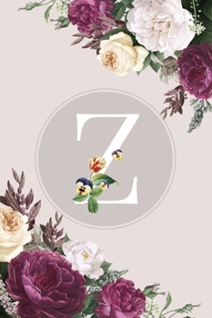 Paperback Z: Monogram Initial Z Notebook Elegant Pretty Cute Flowers Blank Lined Paper Journal Present for Women and Girls Book