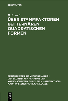 Hardcover Über Stammfaktoren Bei Ternären Quadratischen Formen [German] Book