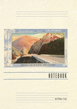 Paperback Vintage Lined Notebook Greetings from California, Postcard of San Joaquin Valley Book