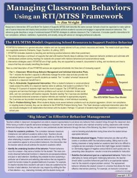 Pamphlet Managing Classroom Behaviors Using an RTI/MTSS Framework Book