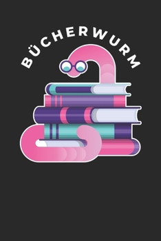 Bücherwurm: A5 Tagesplaner Kalender mit Notizbuch Dot Grid Hardcover (German Edition)