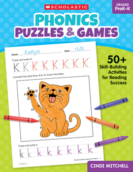 Paperback Phonics Puzzles & Games for Prek-K Book