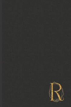 Paperback R: Professional Personalized Gold Initial R, Office or Home Journal with Dark Faux Leather-look Printed Cover Book