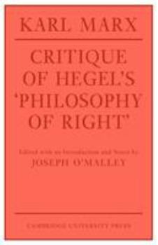 Paperback Critique of Hegel's 'Philosophy of Right' Book
