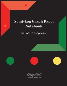Paperback Semi-Log Graph Paper Notebook: 1/4″ Mix of Cycle 1,2,3 Graph paper 5x5 Semi-log graph paper Book