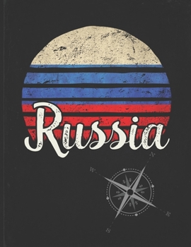 Russia: Russian Vintage Flag Personalized Retro Gift Idea for Coworker Friend or Boss Planner Daily Weekly Monthly Undated Calendar Organizer Journal