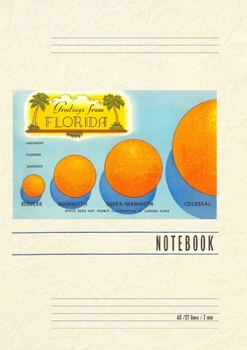 Paperback Vintage Lined Notebook Greetings from Florida, Orange Sizing Book