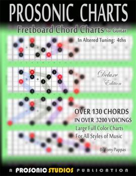 Paperback Fretboard Chord Charts for Guitar - In Altered Tuning: 4ths Book