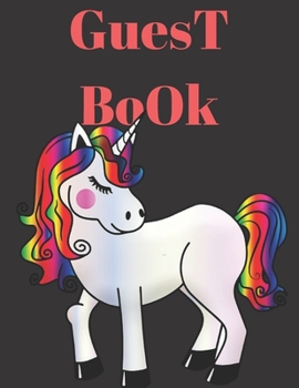 Guest Book unicorn: color unicornCover, Rustic Guest book For Wedding, for baby shower,for graduation,for birthday party,for house warming,for ... lover ,cute unicorn,celebration party