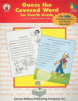 Paperback Guess the Covered Word for Fourth Grade [With Poster and 12 Transparencies] Book