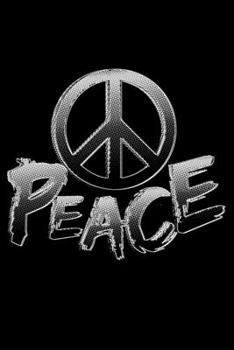 Notebook: World Peace Sign Retro Throwback Hippie Gift 60s 70s Black Lined Journal Writing Diary - 120 Pages 6 x 9