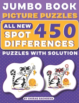 Paperback Jumbo Book Picture Puzzles: All New - Spot 450 Differences! Brain Games: How Many Differences Can You Find?: Activity Book