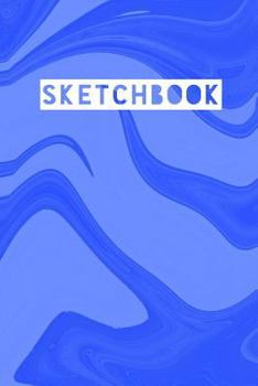 Paperback Sketchbook: Abstract Liquid Marble Mirror Blue Design Book