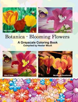 Paperback Botanica - Blooming Flowers: A Greyscale Coloring Book