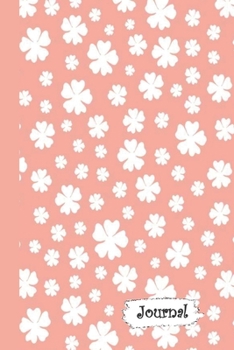 Paperback Journal: Peach and White Flowers Diary with Blank Lined Notebook Paper Book