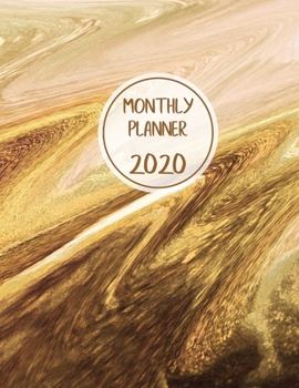 Monthly planner 2020: Large. Month on 2 pages. Incl. 2020 Calendar, Important dates section and Notes pages. 8.5" x 11.0" (Letter size). (Liquid gold look. Soft matte cover).