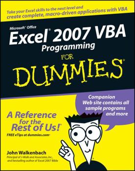 Paperback Excel 2007 VBA Programming for Dummies Book
