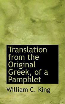 Paperback Translation from the Original Greek of a Pamphlet Book