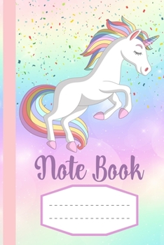 Paperback Note Book: Cute Unicorn Notebook for girls, Wide Ruled Composition Notebook in 6x9 for note taking Book