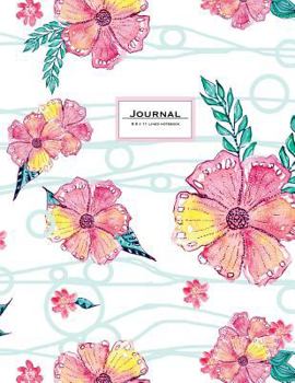 Paperback Journal (Diary, Notebook): Floral Pink & white, XL 8.5 x 11, lined Book
