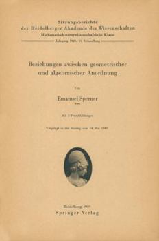 Paperback Beziehungen Zwischen Geometrischer Und Algebraischer Anordnung [German] Book