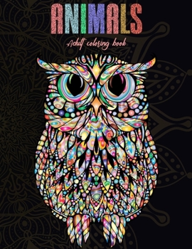Paperback Animals Coloring Book For Adult: Relaxing Mandala Animal Designs Book