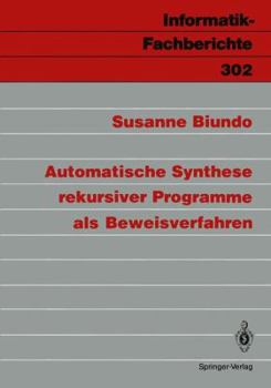 Paperback Automatische Synthese Rekursiver Programme ALS Beweisverfahren [German] Book