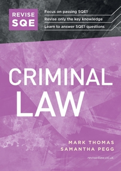 Paperback Revise SQE Criminal Law Book